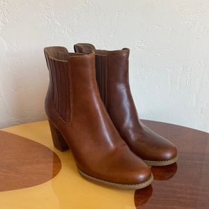 Timberland Atlantic Heights Brown Leather Slip On Chelsea Boots Woman’s Size 7
